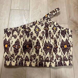 *4/$20* Bailey/44 Ikat Print One Shoulder Crop Top, sz L